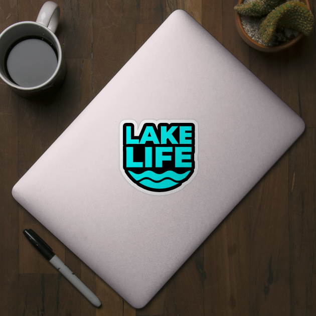 Cyan Lake Life Waves Nautical Summer Beach Graphic by OUTFITPAW